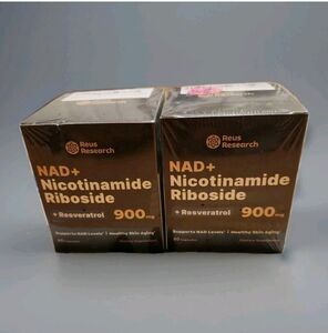 2 NAD+ Supplement for Anti-Aging Energy  Nicotinamide Riboside Resveratrol 900mg